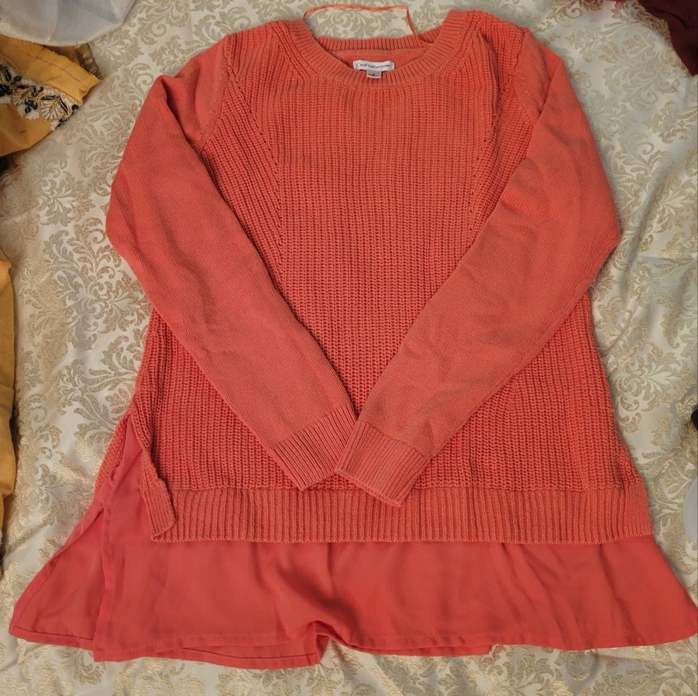 Croft&Barrow Peach Sweater size small